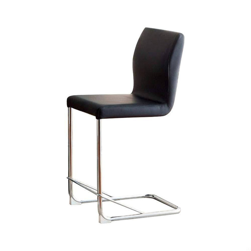 2 pièces de chaises de salle à manger à hauteur de comptoir en métal chromé