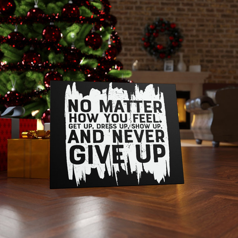 Citation inspirante, impression sur toile «N'abandonnez jamais», affiche inspirante, affiche inspirante