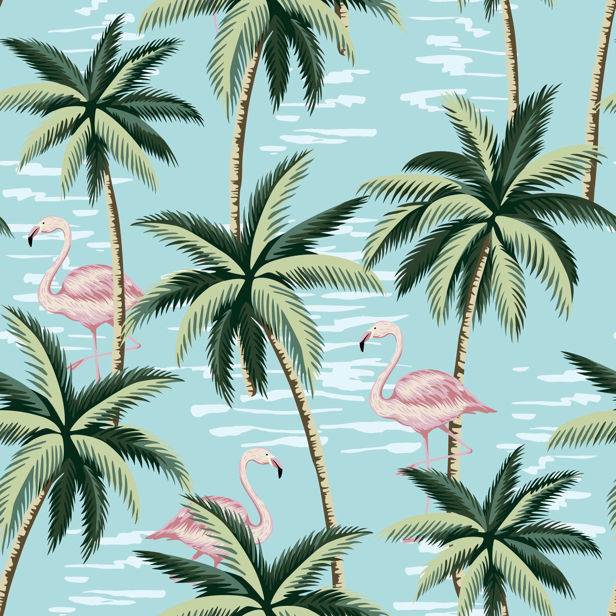 Buy Flock of Flamingos Wallpaper Self Adhesive Wallpaper Online in India   Etsy