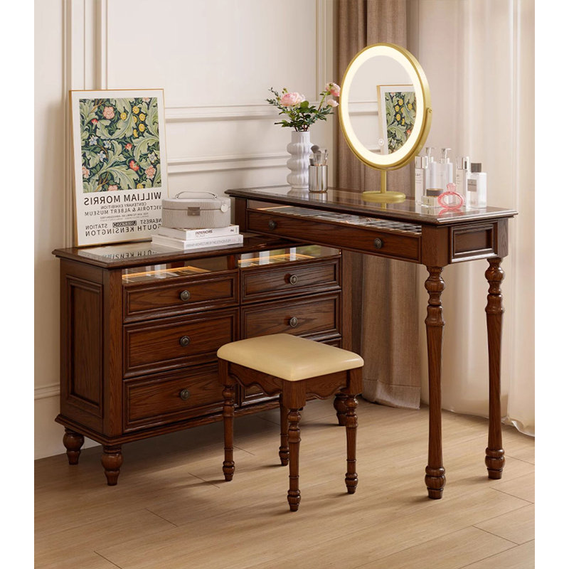 Coiffeuse et commode en bois massif American-Style Vintage