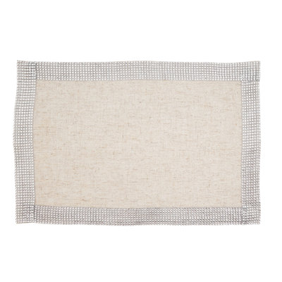 Rhinestone Elegant Studded Design Placemats 14" W X 20" L, Set Of 4