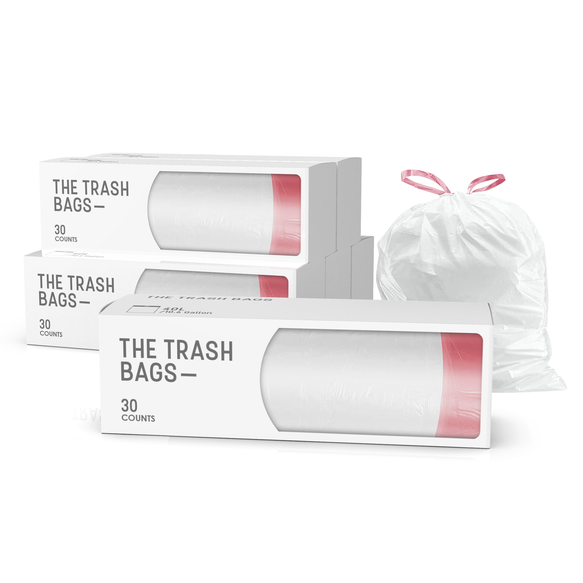 Kitchen 11-Gal Trash Bags, 180 Counts