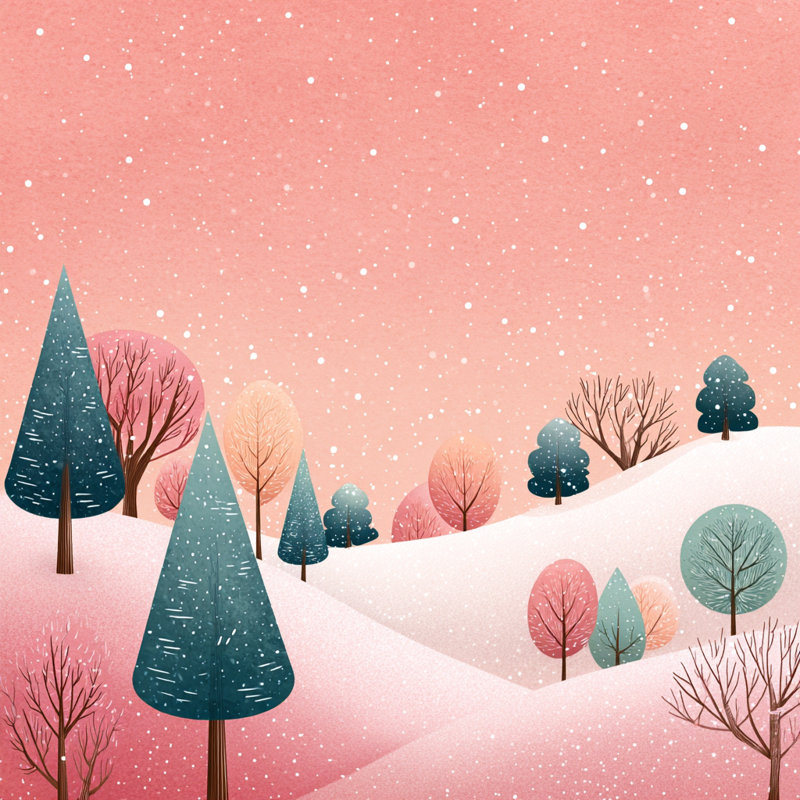 «Blush Winter Grove Horizon», art mural sur toile tendue, H 12 po x l 12 po