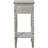 Rustic Farmhouse Wood Side Table With Drawer And Shelf, Pine And MDF Construction, Distressed White Finish