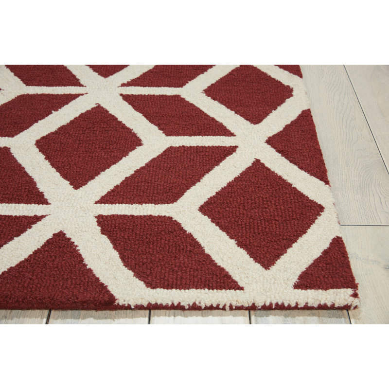 Aiyana Geometric Wool Hand Woven Area Rug, Rectangle 114 x 175cm