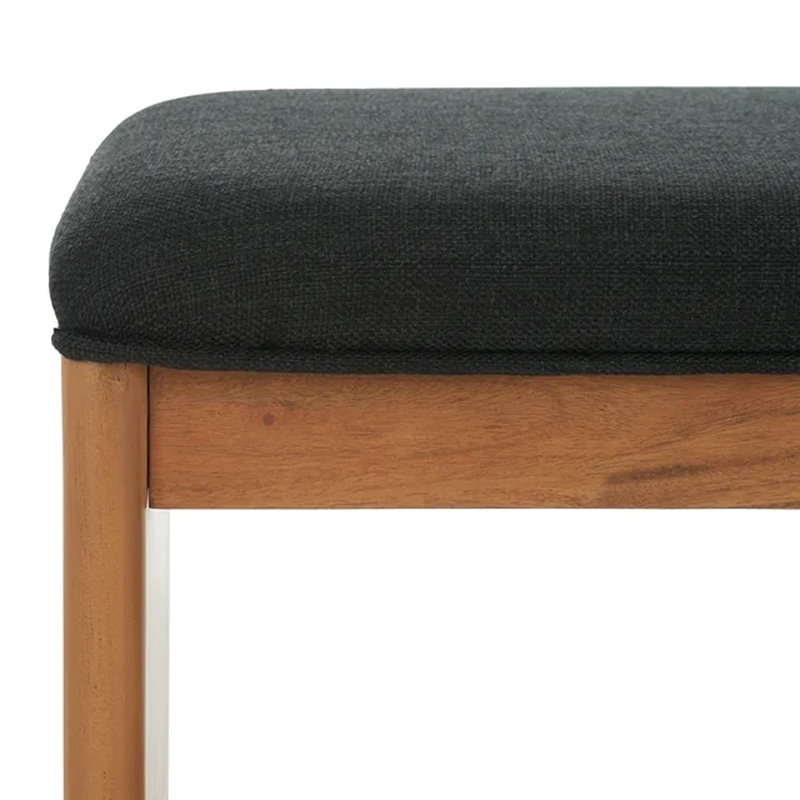 Polyester Upholstered Storage Bench, Black