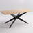 69.3" Rectangle Pedestal Dining Table With Metal Frame For 4-6 People-1884469438
