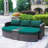 Anazco 89'' Wide Curved Patio Daybed with Cushions-90655524-64613535