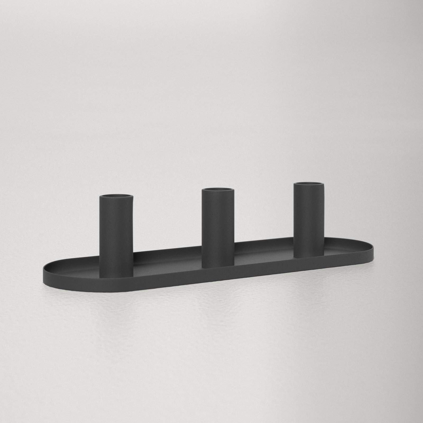 3-Piece Aluminum Candlestick Set, Black