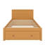 Le lit plateforme avec bureau et rangement intégrés présente un style moderne avec de larges tablettes de tête de lit-2136603250