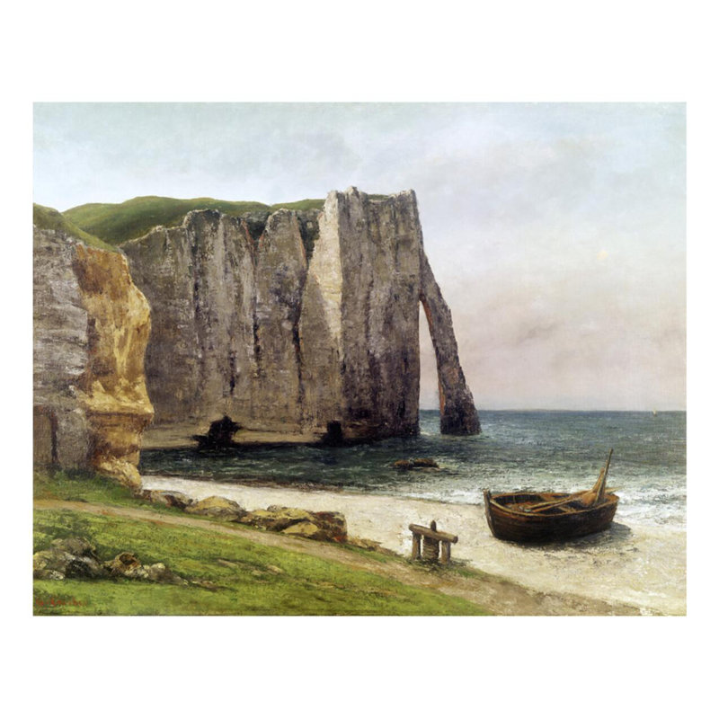 Les falaises d'Etretat, Gustave Courbet, estampe numérique, H 22 po x l 28 po