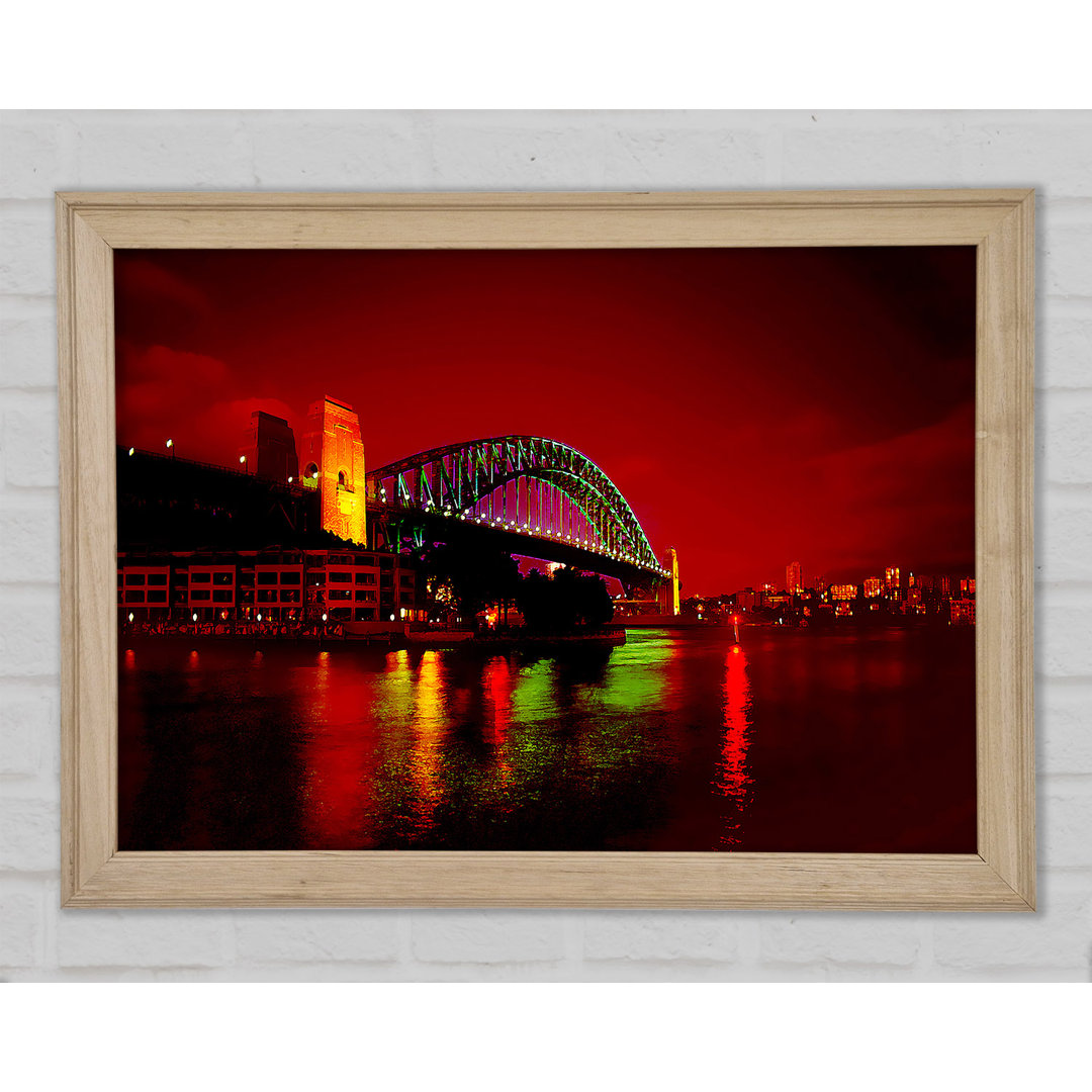 Sydney Harbour Bridge Red Glow - Einzelner Bilderrahmen Kunstdrucke