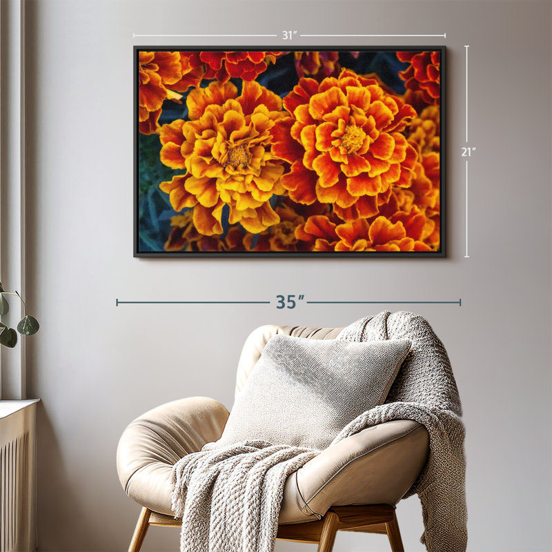 Floral et botanique "Fleurs de souci", H 21 po x l 31 po