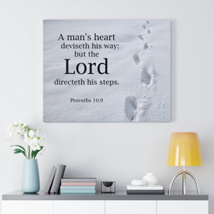 The Lord Directeth Steps Proverbs 16:9 Christian Wall Art Bible Verse Print Ready to Hang