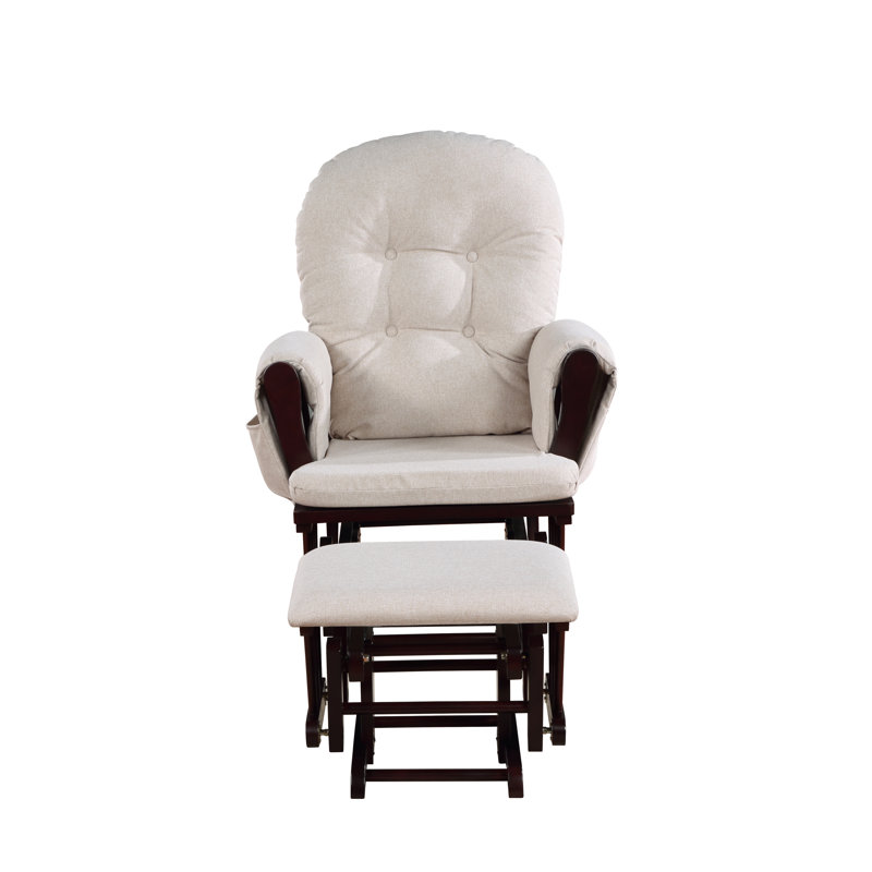 Fauteuil oscillant avec repose-pieds Mason, Espresso, Latté