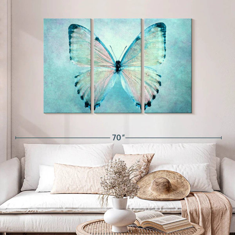 Brampt Delicate Blue Butterfly, 32" H x 50" W