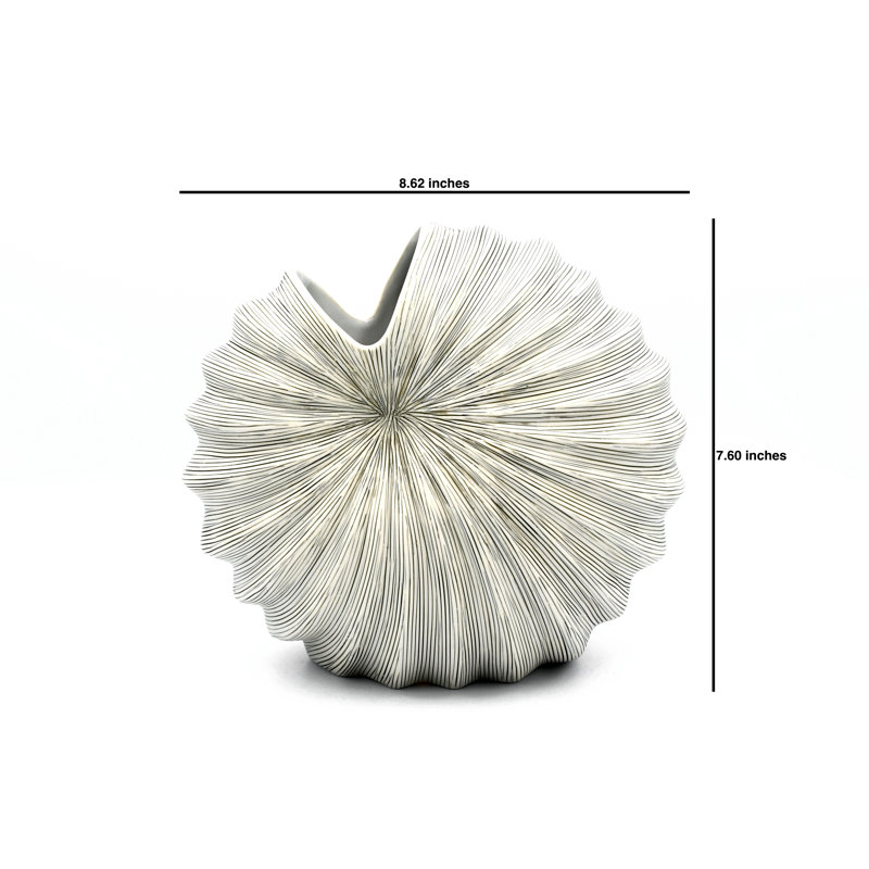Vase de table Avaughn, H 7,6 po x l 8,6 po x P 5 po, Gris