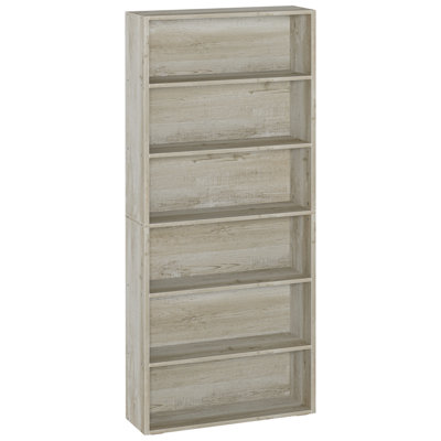 70.8" H x 23.8" W Standard Bookcase 6 Tiers Tall with Storage for Living Room, Home Office