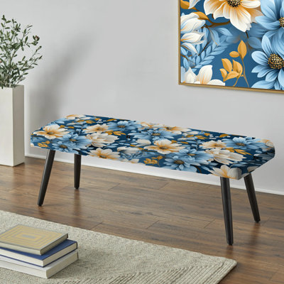 Banc rembourré floral noir Truong