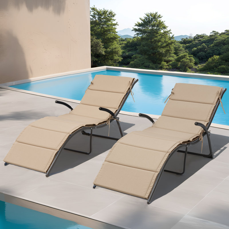 Latitude Run® Outdoor Seat/Back Cushion, 26" W x 80" D, Beige