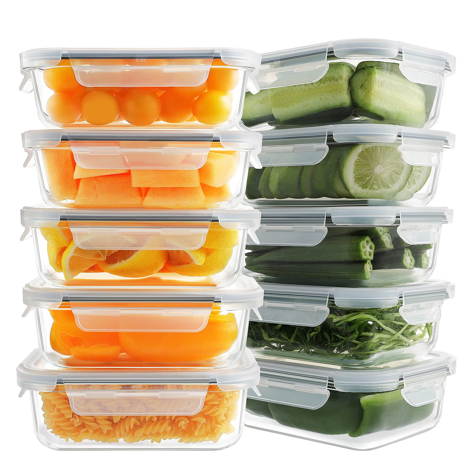 Prep & Savour Dejuan Glass Food Storage Container Set of 10 Wayfair