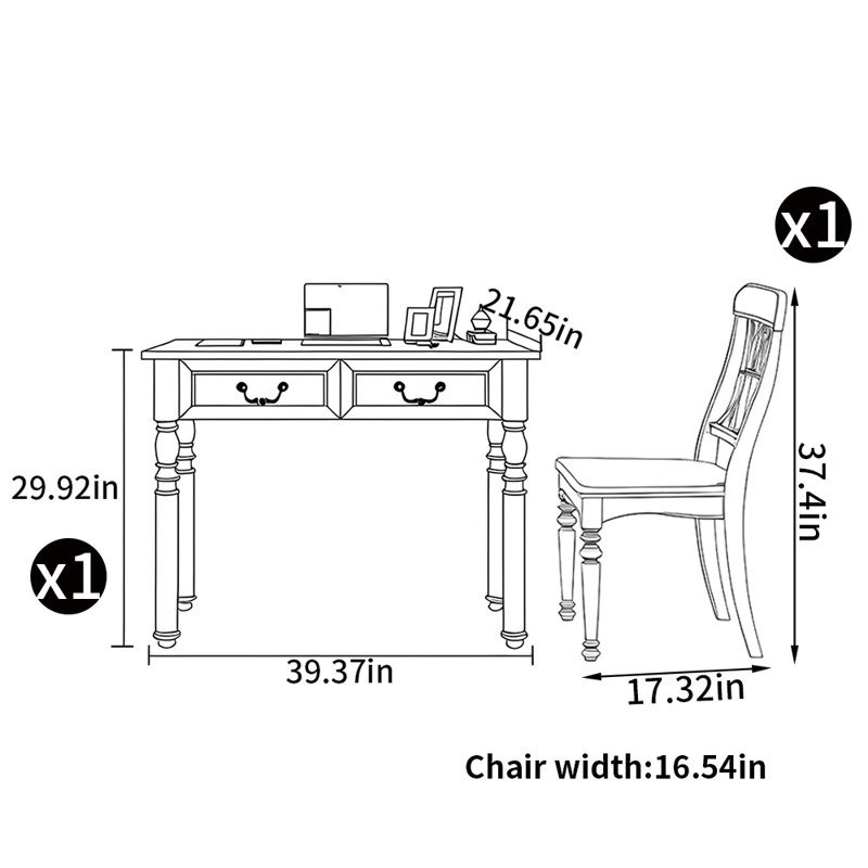 Ensemble de chaises de bureau de style minimaliste, Blanc