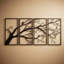 Ensemble de 4 décorations murales minimalistes à branches et oiseaux nus sur métal