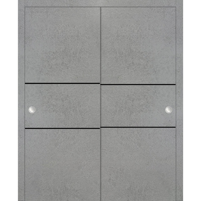 Porte de grange en bois massif massif, Béton, 72 po x 80 po