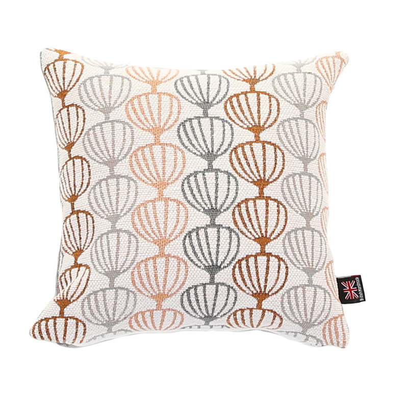 Caudle Square Cushion, 55 x 55cm, Orange/Grey/White