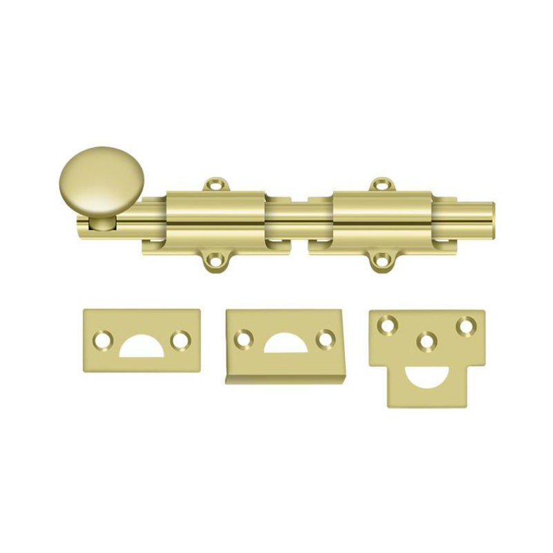 Brass Latch/Catch/Bolt, Polished Brass, 1.25" H x 6" W x 1" D