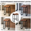 Tabouret de comptoir rembourré avec structure et repose-pieds en métal, tabouret de bar à hauteur de siège sans dossier-149472984-149472990-149472989