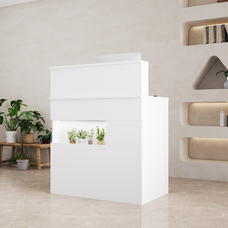Rectangle Manufactured Wood Reception Desk