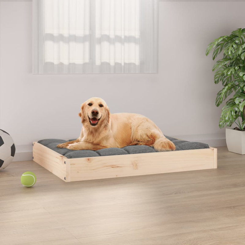 Lit pour chien Tucker Murphy Pet ™ 28,1 po x 21,3 po x 3,5 po en bois de pin massif, Naturel