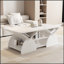 Table basse moderne en bois d'ingénierie avec coins arrondis, étagères ouvertes et structure robuste pour un montage facile et un rangement optimal dans le salon-858373933