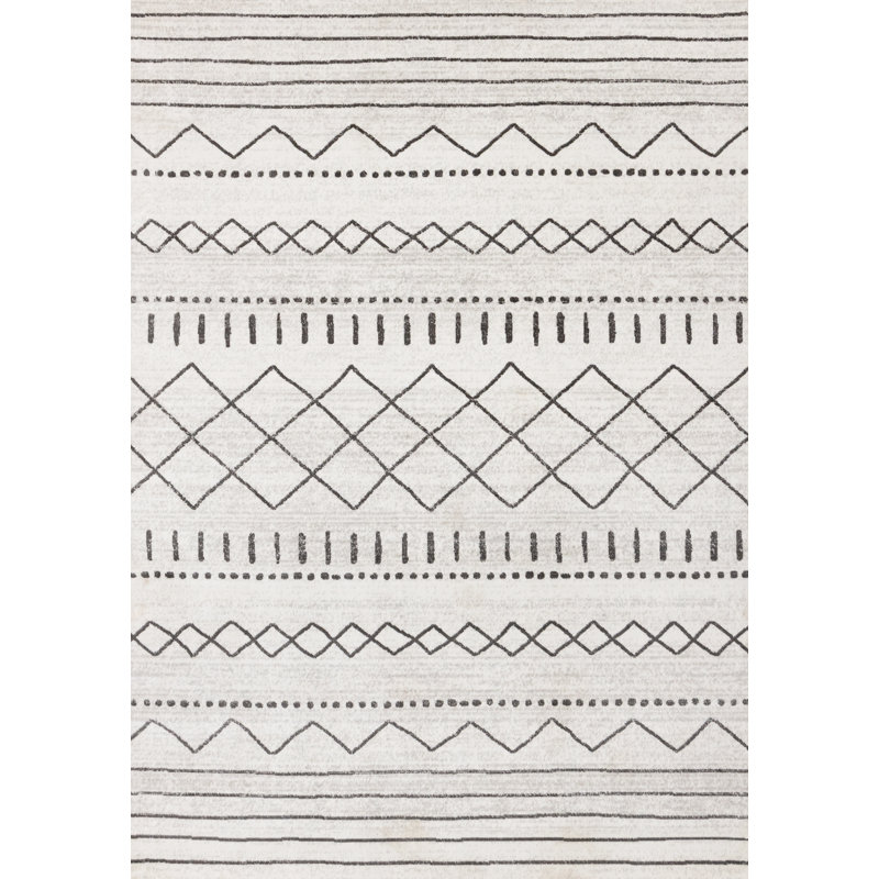 Tapis gris Ishant lavable à la machine Ishant, Rectangle 7 pi 10 po x 10 pi 6 po