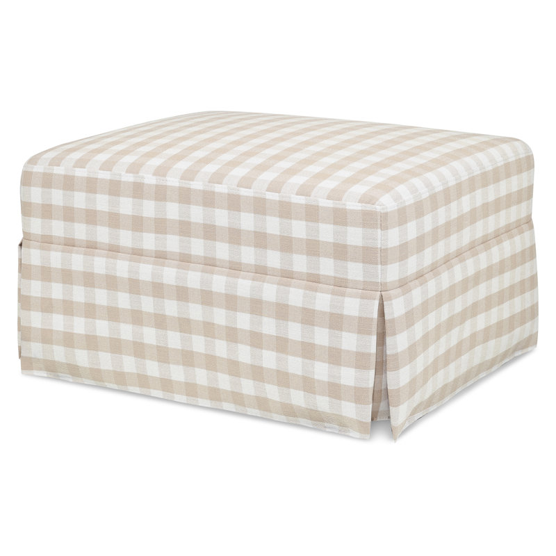 Crawford Square Ottoman, Tan Gingham