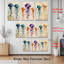 Tableau abstrait géométrique à motif de méduses sur toile tendue, style bohème moderne (lot de 3)-807164640
