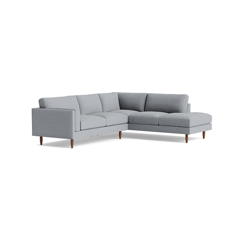 Skinny Fat Sectional, Performance Weave - Zinc, Right Hand Facing