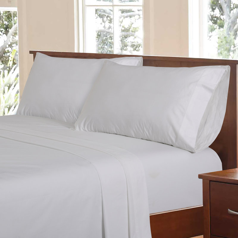  100% Cotton Organic Sheet Sets, Queen, White