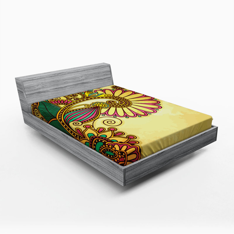 Microfiber Floral Fitted Sheet, Full Fitted Sheet