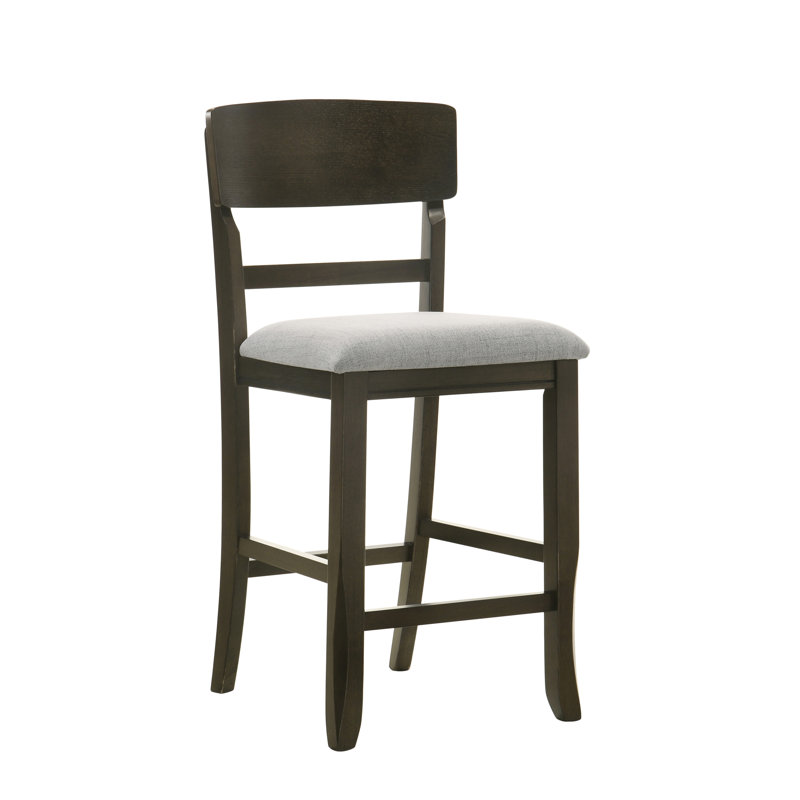 Tabouret de bar rembourré 2 pièces, Light Grey Seat/ Black Frame