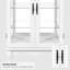 Vitrine éclairée blanche avec rangement à 3 niveaux et tablettes réglables en verre trempé avec panneau arrière en miroir et portes vitrées