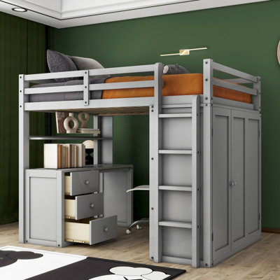 Kiya Kids Full Loft Bed by Harriet Bee
