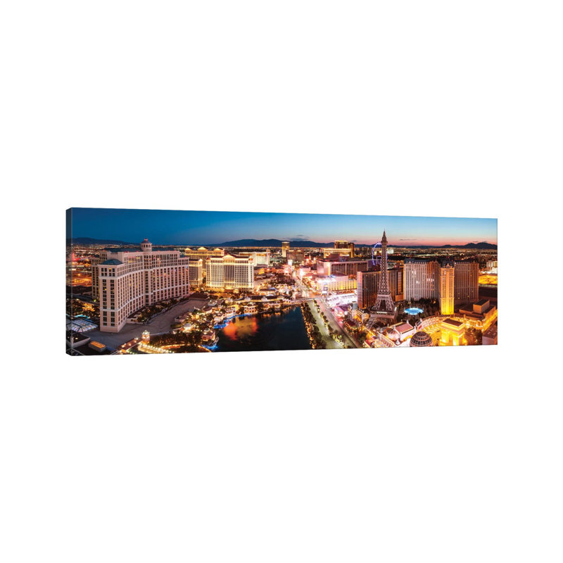 The Las Vegas Strip At Sunrise, Las Vegas, Nevada, USA by Matteo Colombo - Panoramic Gallery-Wrapped Canvas Giclée on Canvas