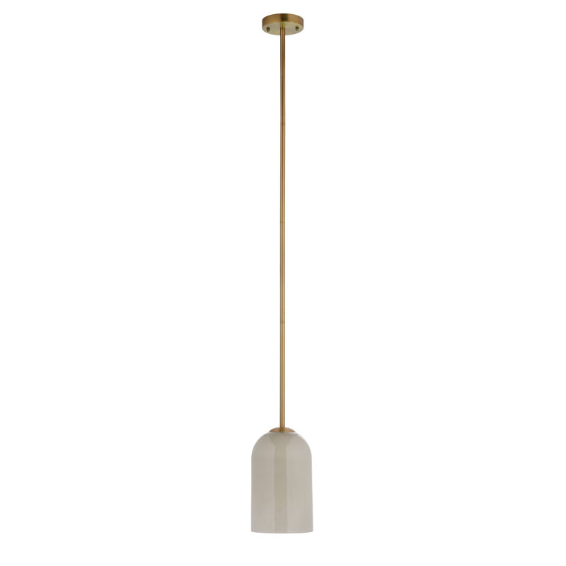 Luminaire suspendu en verre 1 lumière Brianna, Taupe