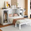 Lit simple blanc avec tablettes de chevet et rangement pour vêtements - Option de garde-robe longue durée - blanc, choix pratique
