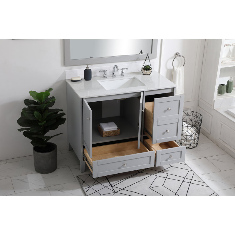 Ensemble de meuble-lavabo simple 42 po Selma, Gris
