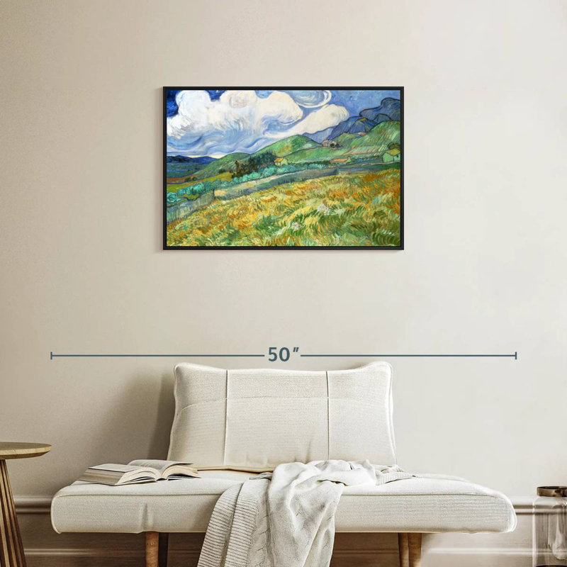 Paysage de Saint Remy, Cadre flottant noir, 31 po x 21 po