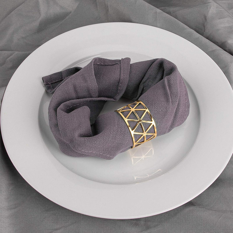 12 pièces - Ensemble de 12 anneaux de serviette dorés, porte-serviettes de Noël pour les repas