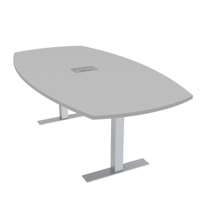 Arc Boat Conference Table With Metal T Bases Power And Data Modules